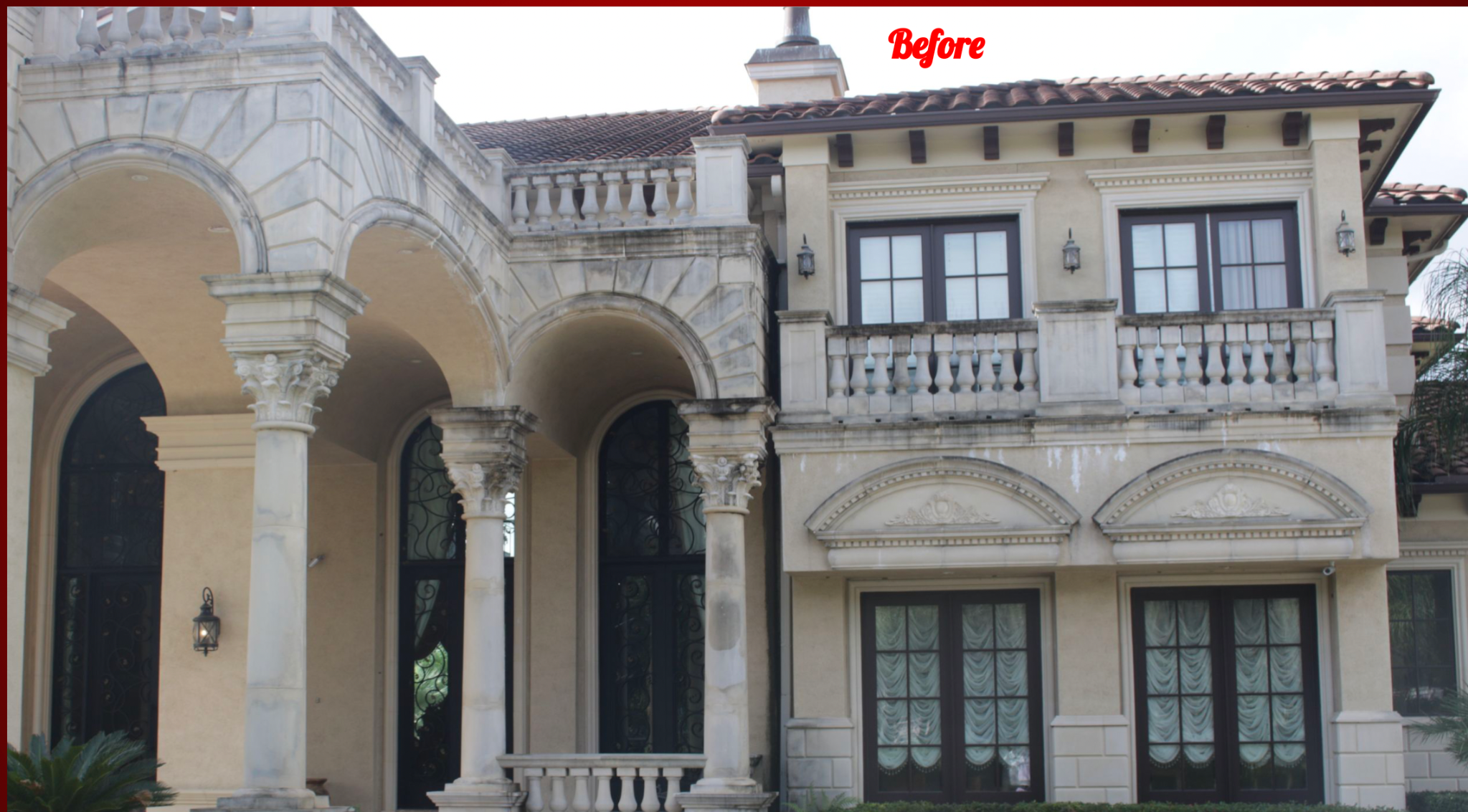Estate exterior before cleaning